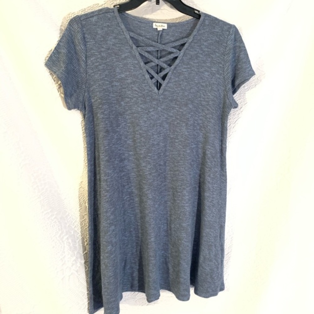 Never Worn! Love, Fire Blue Knit Midi Dress - Picture 2 of 5